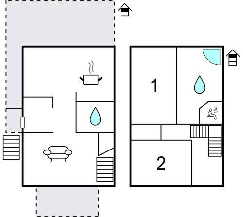 a drawing of a house with two diagrams at Mareby in Olpenitz