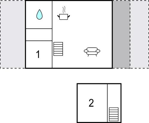 a diagram of a diagram of a house at 2 Bedroom Nice Home In Aabenraa in Loddenhøj