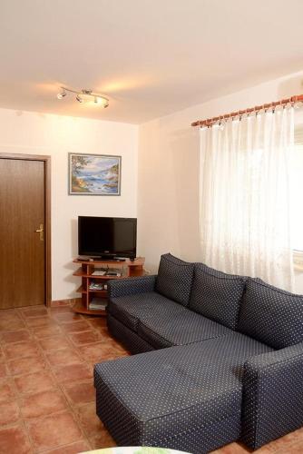 a living room with a couch and a flat screen tv at Amalia in Senj