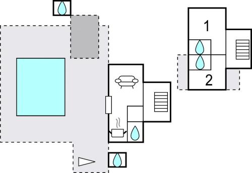 a block diagram of a house at 2 Bedroom Lovely Home In Blato in Blato