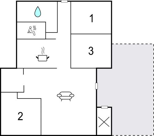 a block diagram of a house with four diagrams at Three-Bedroom Holiday Home In Stubbekobing in Stubbekøbing