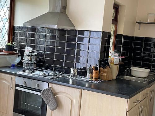 Η κουζίνα ή μικρή κουζίνα στο Spacious London House with Parking