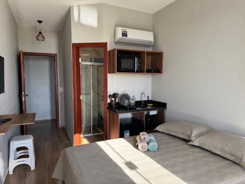 Kuchyň nebo kuchyňský kout v ubytování Apartamento de frente para lagoa -AP 102