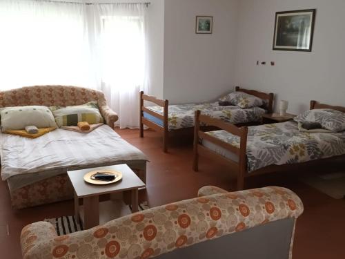 a living room with two beds and a couch at Apartmani Tea i Toni - Apartment Toni in Gradište