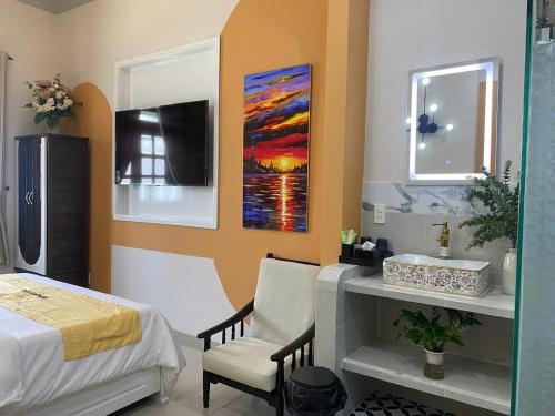 Кровать или кровати в номере Romance Hotel