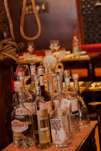 a group of bottles of wine sitting on a table at Hotel Saturnia & International in Venice