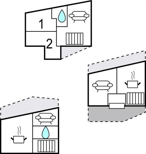 an illustration of a house with two different views at 2 Bedroom Beautiful Apartment In Deruta in Deruta