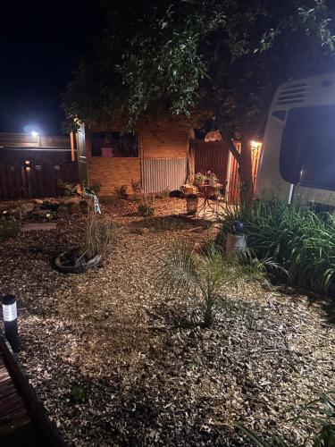 Ein Garten an der Unterkunft TERMINUSBUS