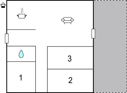 a coordinate grid with four squares on a white background at Beautiful Home In Bozepole Krolewskie in Bożepole Królewskie