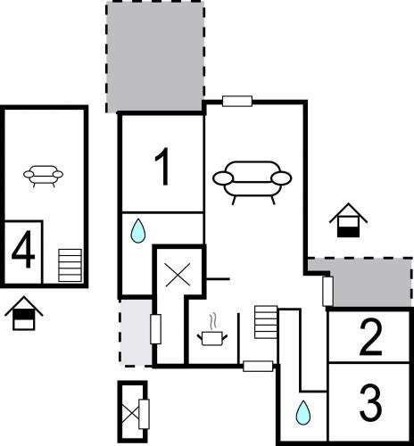 a block diagram of a house at Mosvig in Sønder Bjert