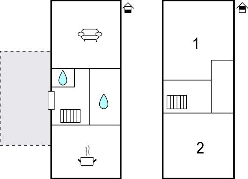 two diagrams showing the different views of a building at Kellerstoeckl In Strem in Sumetendorf