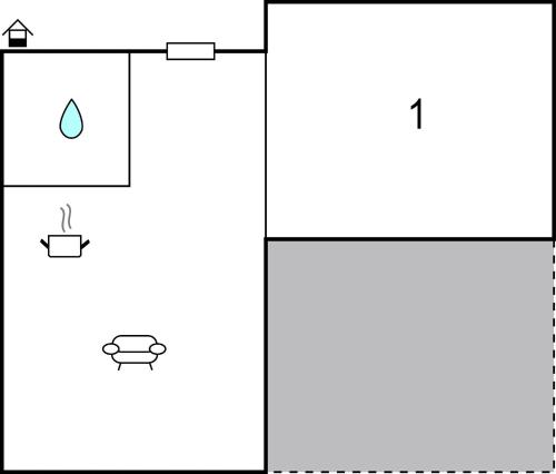 a diagram of a kitchen with two different views at Bilo 4 Premium in Foxiʼe Sali