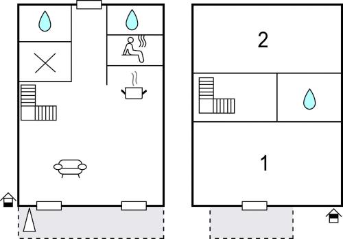 Pelan lantai bagi Cozy Home In Zierow With Sauna