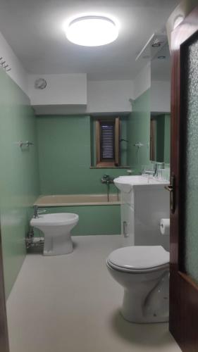 a bathroom with a toilet and a sink at Belvedere Escher in Pettorano sul Gizio