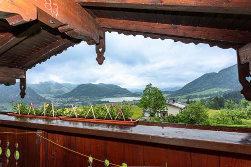 a view from the balcony of a house with plants at Hagerhof in Walchsee