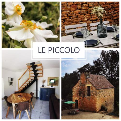 un collage de photos d'une maison et de fleurs dans l'établissement Les gîtes de la Toureille, à La Chapelle-Aubareil