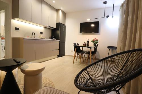 Dapur atau dapur kecil di Charming seaside Apartments NOA & JAKOV, Zaboric Sibenik