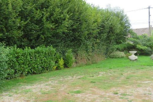un jardin avec un vase assis dans la pelouse dans l'établissement Le toucan, à La Celle-sous-Gouzon