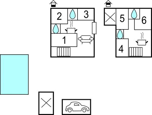 a block diagram of a house at Amazing Home In Rivotorto Di Assisi in Passaggio Di Assisi