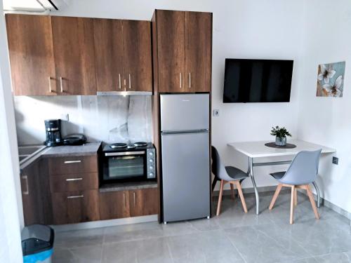 Kuchyň nebo kuchyňský kout v ubytování Mitende Apartments