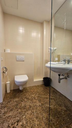 a bathroom with a toilet and a sink at bookVienna "JiM" Apartments in Vienna
