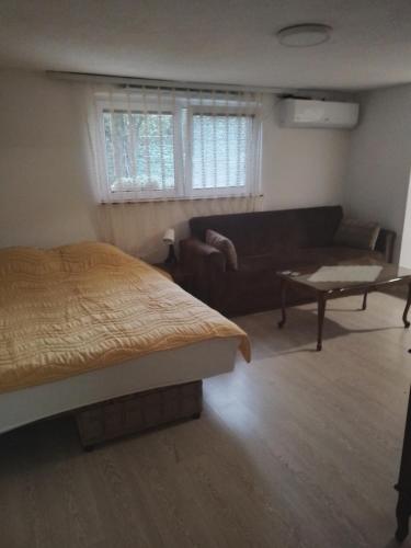 un soggiorno con un letto e un divano di Apartment Mirko a Ohrid