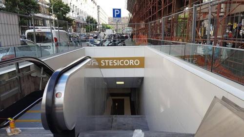 an entrance to a subway station in a city at Aradas Home in Catania