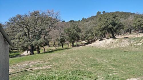 une colline herbeuse avec des arbres en arrière-plan dans l'établissement Résidence Bastide Blanche, à La Celle-sous-Gouzon