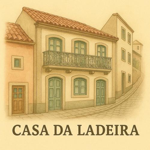 a drawing of a house with a balcony at Casa da Ladeira in Angra do Heroísmo