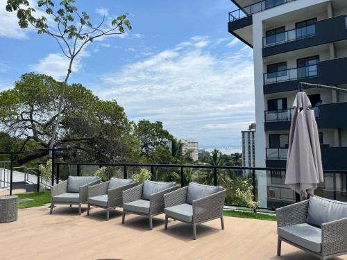 Balkón nebo terasa v ubytování Lindo Studio Aconchegante no Ingá