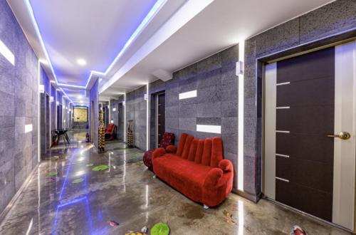 Zona de estar de Gwangju Red Clay Motel