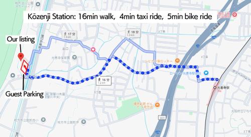 a map of the kyrgyzeway station kiryat kirm walk at Takumi Renovated House Osaka Hirakata with Free Parking in Hirakata