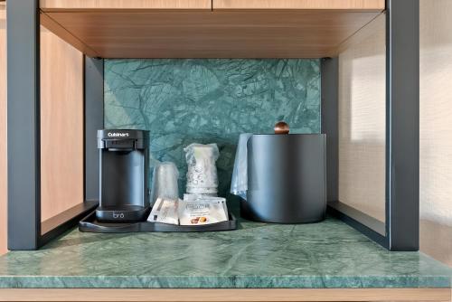 a coffee maker on a counter in a room at Star Motel in San Francisco