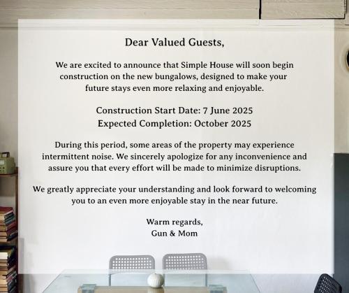 Certifikát, hodnocení, plakát nebo jiný dokument vystavený v ubytování Simple House Ao Nang - B&B