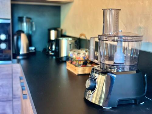 a blender sitting on a counter in a kitchen at " Ô Chai Nous " 14 pers - Billard, Babyfoot - Structure de Jeux in Poucharramet