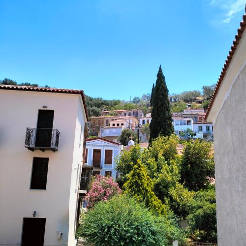 a view from the balcony of a building at Agios Dimitrios House in Plomarion