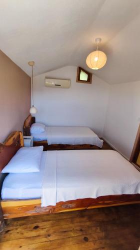 a bedroom with two beds in a room at Olive Garden Kabak in Faralya