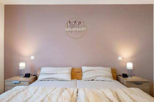 Ένα ή περισσότερα κρεβάτια σε δωμάτιο στο Appartment Waldblick Mühlenbach