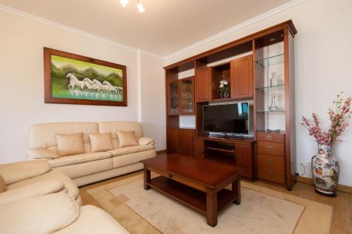 a living room with a couch and a tv at Anadia Penthouse Duplex by Rent-a-key in Funchal