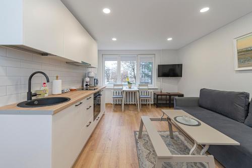 Kuchyň nebo kuchyňský kout v ubytování Apartment Lampėdis by Polo Apartments