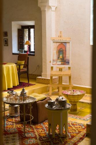 Χώρος καθιστικού στο Auberge Ksar Jallal