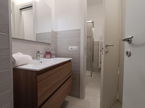 a bathroom with a sink and a shower at La Cornice nel Centro-502 in Varese