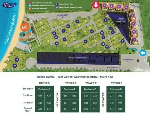 a detailed plan of a site with aographicsheet at Private PentHouse H Sea Views Style & Serenity in Blue Venao in Playa Venao