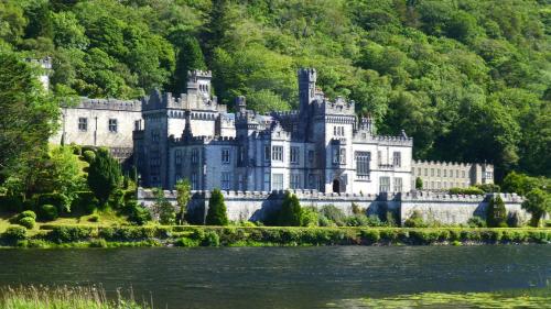 an old castle on the shore of a lake at Cranagh House, Kinvara. in Loughcurra