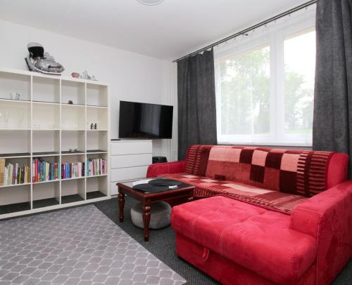 TV a/nebo společenská místnost v ubytování Apartmán Rokytnička