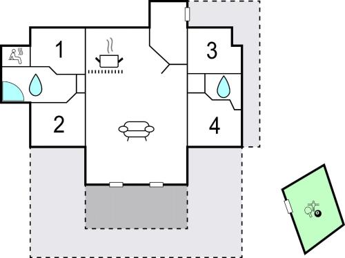 a floor plan of a house at Holiday Home Hjørring With Fireplace 02 in Vester Vidstrup