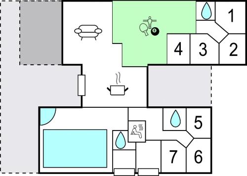an illustration of a block diagram of a house at Cozy Home In Nordborg With Sauna in Nordborg