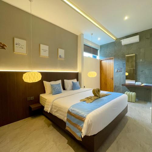 Ένα ή περισσότερα κρεβάτια σε δωμάτιο στο Luxury Modern Private Pool Villa