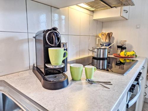 a coffee maker on a counter in a kitchen at Apartment Haus Europa by Interhome in Kandersteg