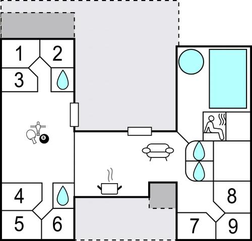 a block diagram of a house with a prefix at 9 Bedroom Beautiful Home In Sydals in Sarup